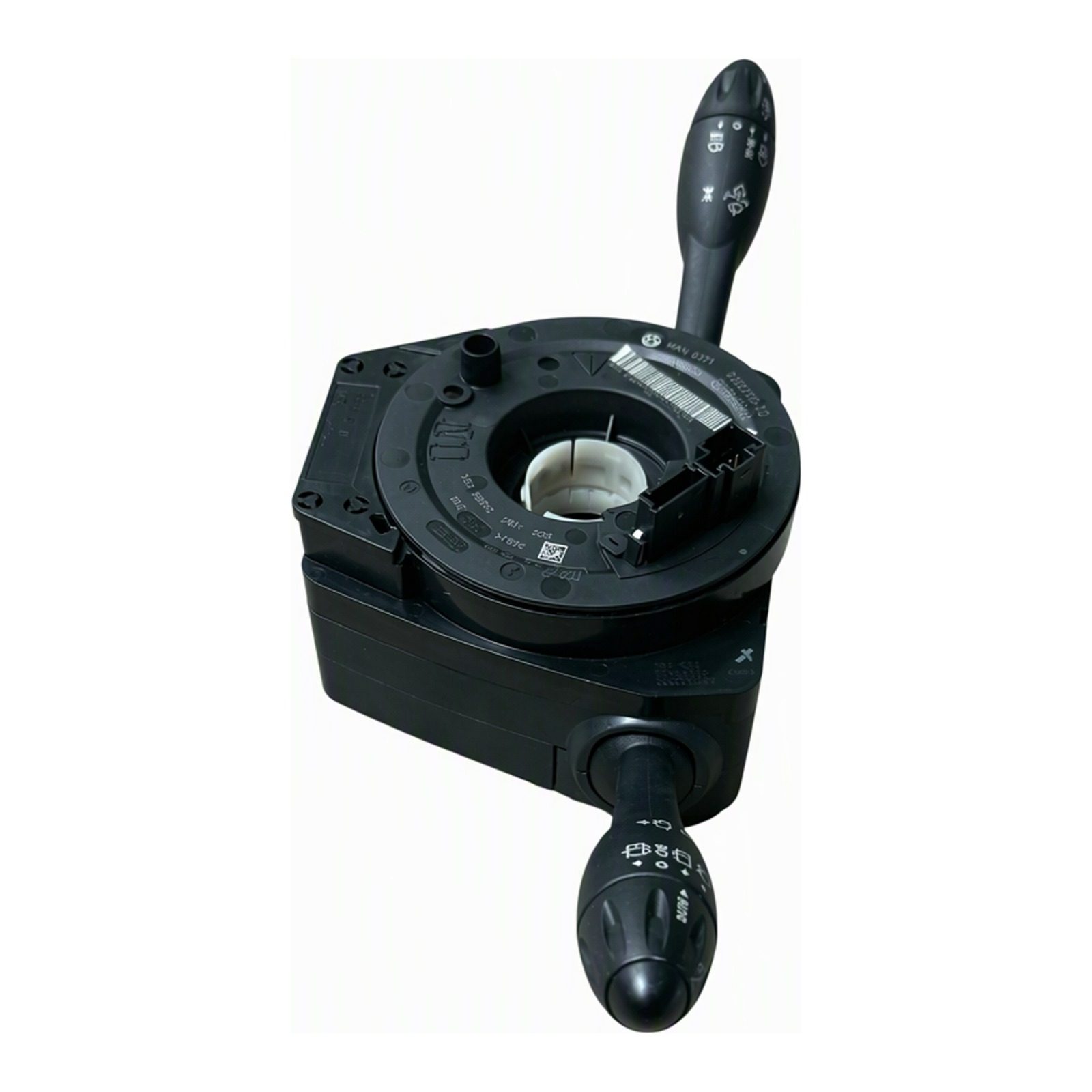 2008 to 2015 Mini Cooper and Cooper Paceman Steering Column Combination Switch Assembly with Integrated Clock Spring Uncoated Finish OEM (2012 donor, unit H)