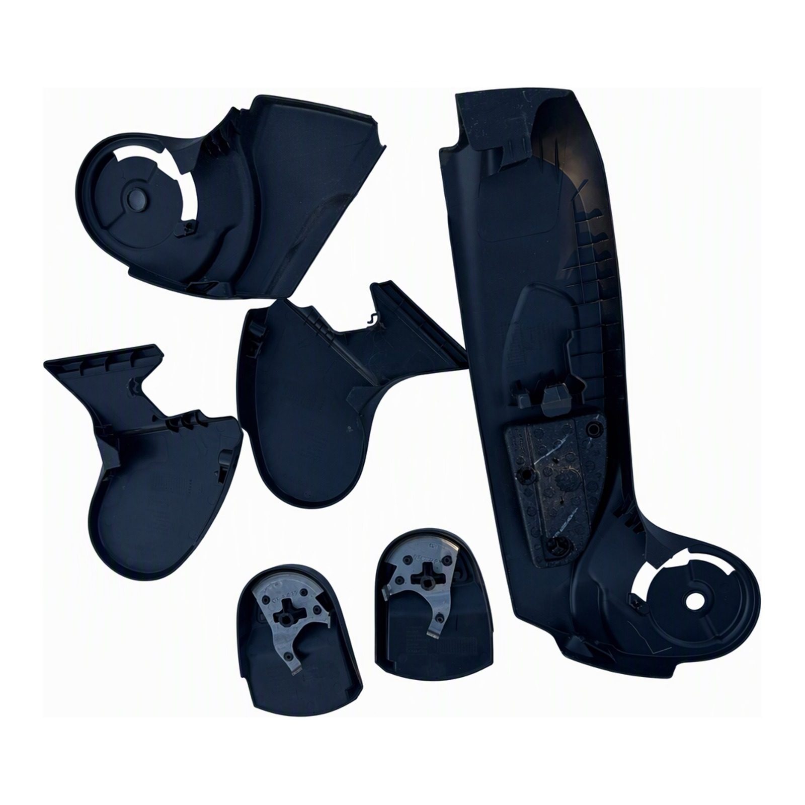 2011-2019 Ford Fiesta Side Mirror Base Cover and Left & Right Pair Pair Painted Black with Mounting Bracket FoMoCo AE83-161198-B (2016 donor, unit AP)