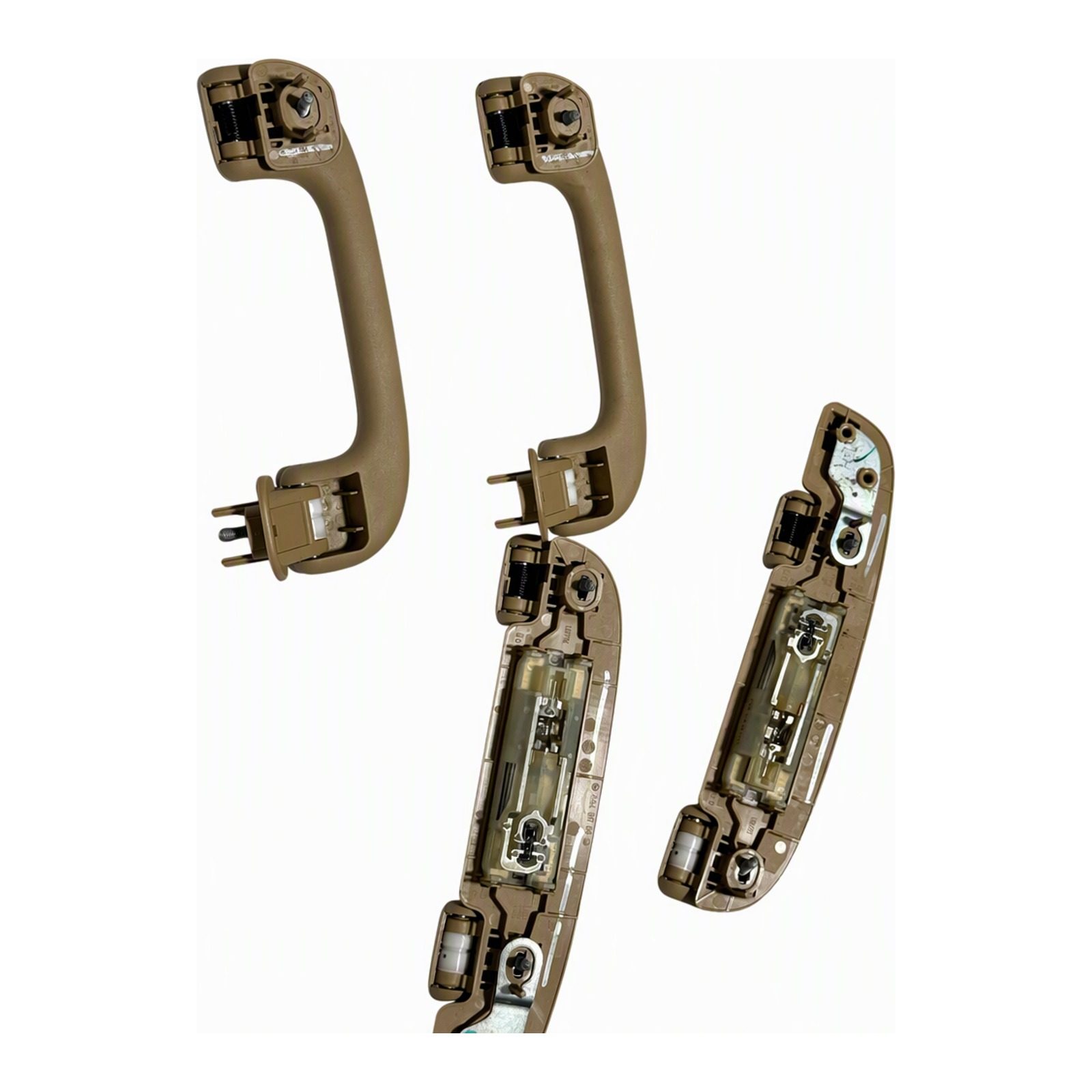 2009 Mercedes-Benz GL-Class Interior Door Handle Assembly Left & Right Pair Pair Beige with Scuffs and Chipped Areas Integrated Light and (2009 donor, unit 9P)