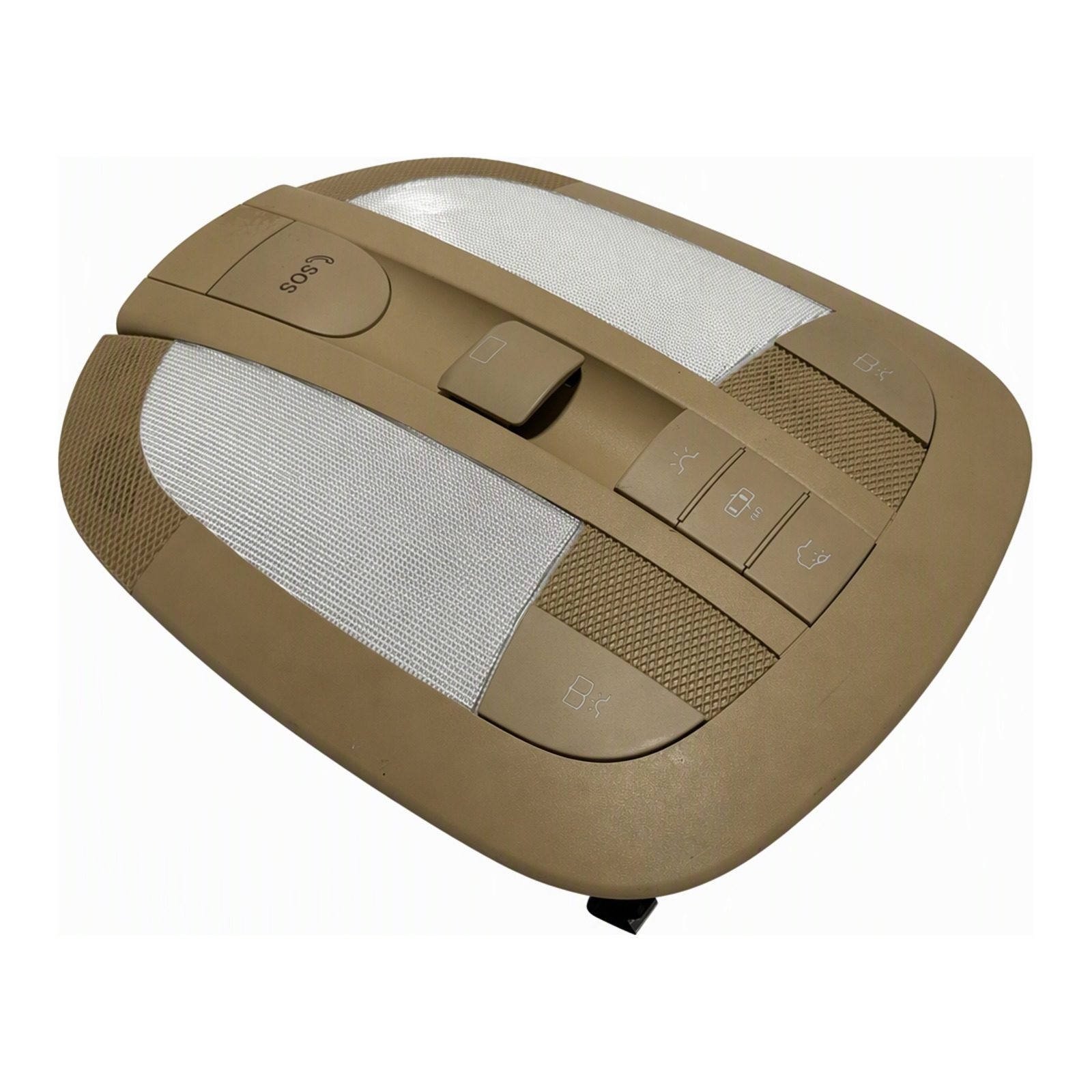 2009 Mercedes-Benz Gl-Class Overhead Console Assembly Beige with Interior Lights SOS Button and Control Switches (2009 donor, unit AM)