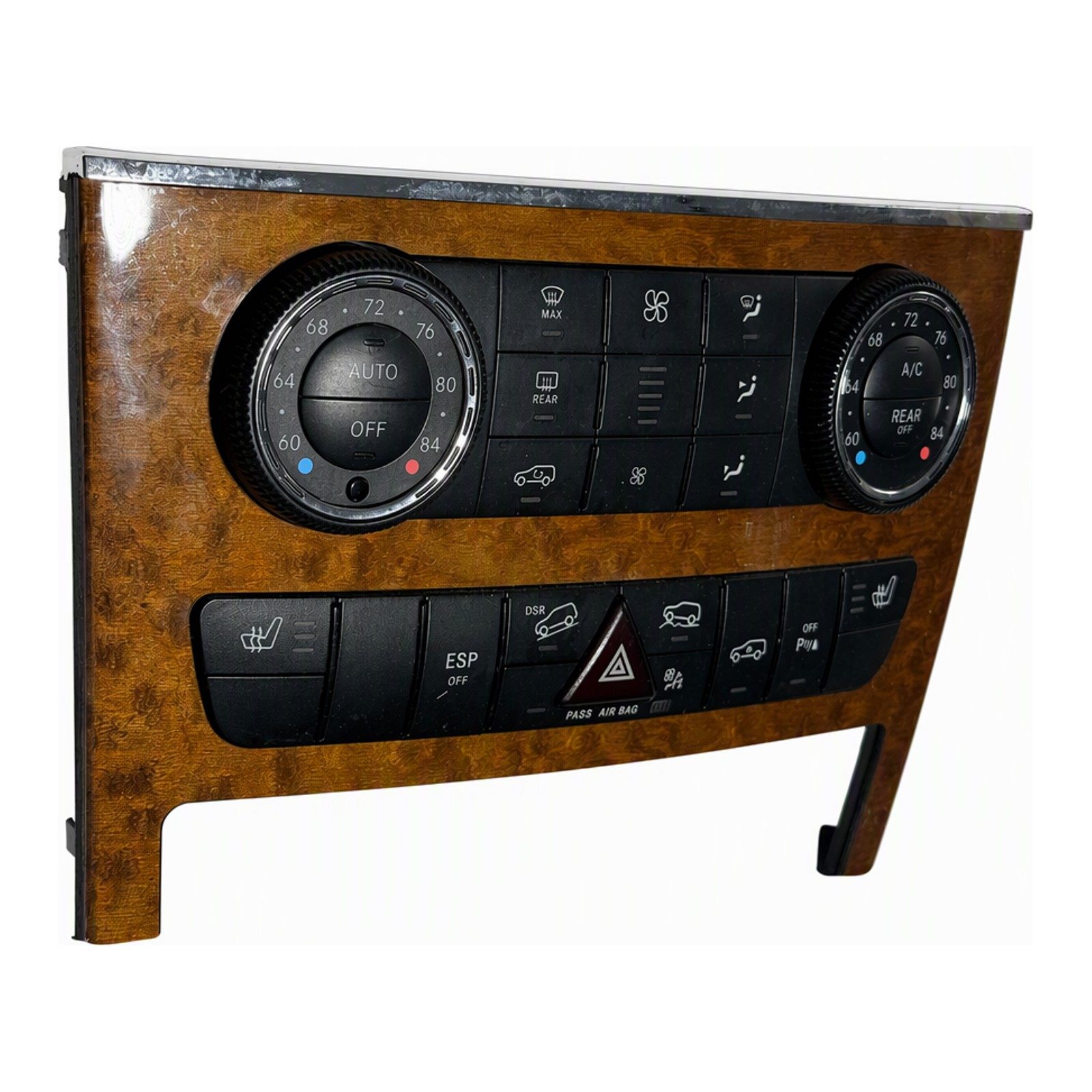 2009 Mercedes-Benz Gl-Class Klimasteuerungsmodul Climate Control Panel with Wood Grain Trim OEM LU A251 870 23 90 (2009 donor, unit 94)