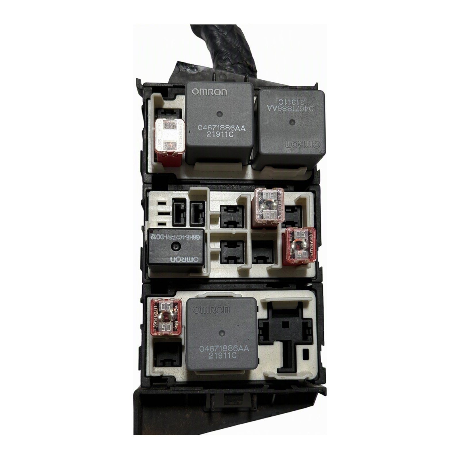 2011-2022 Jeep Cherokee Compass Grand Cherokee Fuse and Relay Box Assembly with Wiring Harness 50 Amp ATC Blade Fuse 04671886AA Genuine OEM (2015 donor, unit 9M)