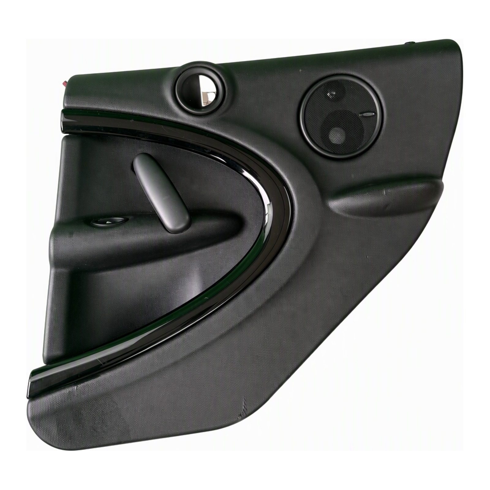 2012 2016 Mini Cooper Countryman Front Door Interior Trim Panel Pair Black Textured with Integrated Speaker Grille and Electrical Connector (2012 donor, unit T)