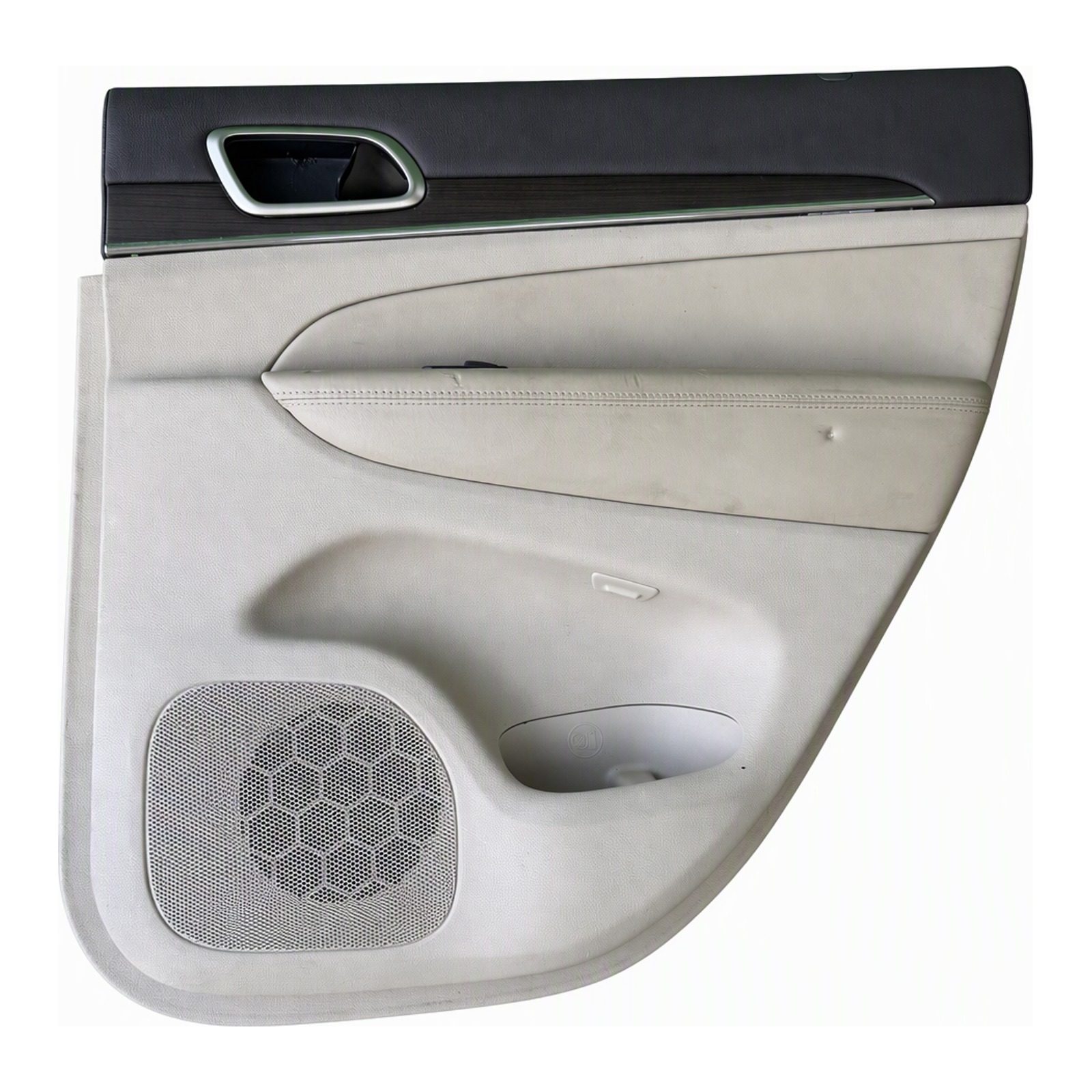 2011 To 2022 Jeep Grand Cherokee Rear Door Trim Panel Assembly With Speaker Grille And Stitched Arm-Rest Padding Mopar Rear 626520 (2015 donor, unit 20)