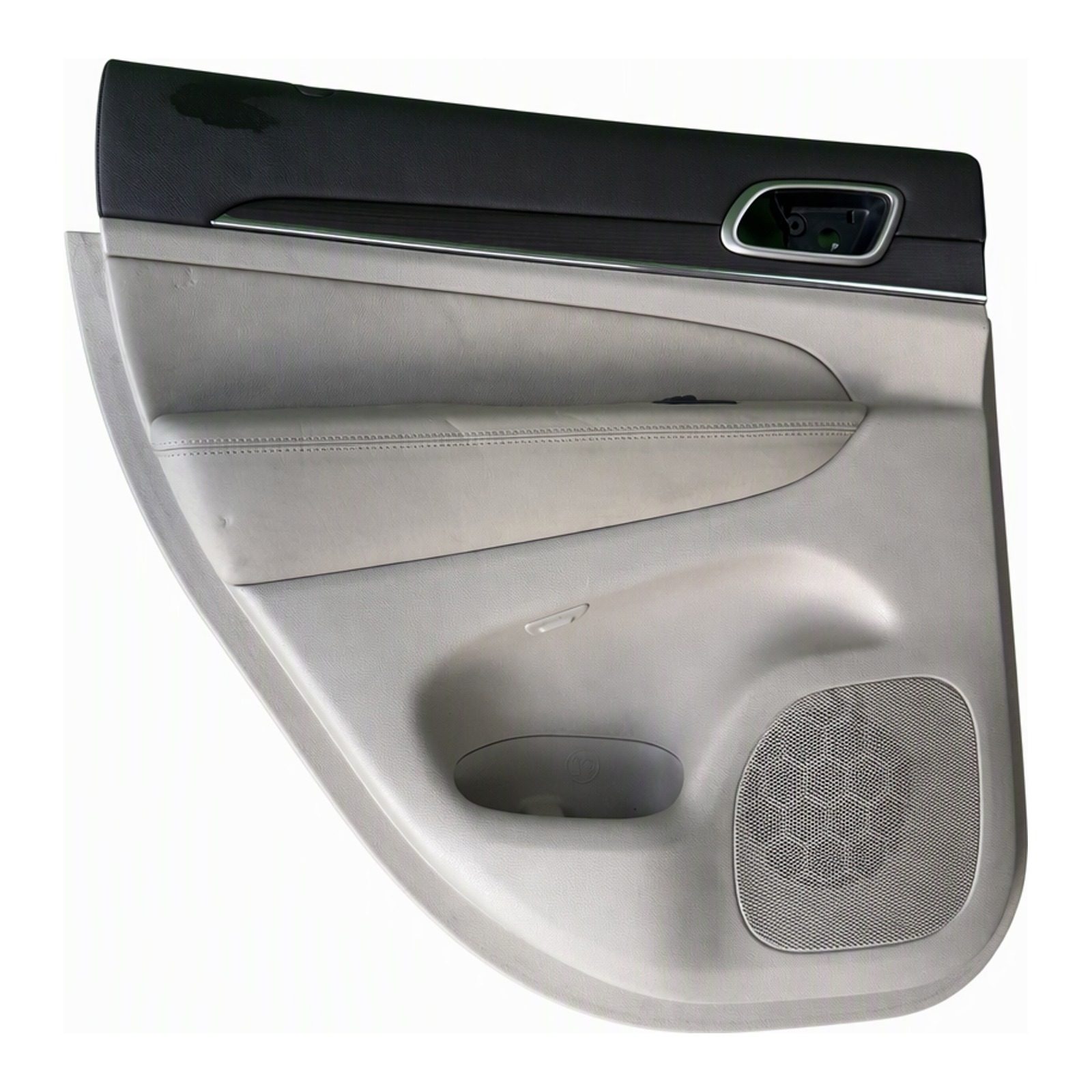 2014 to 2017 Jeep Grand Cherokee Rear Door Trim Panel Assembly Painted Multicolor With Wiring Harness Mopar Rear Left (2015 donor, unit 23)