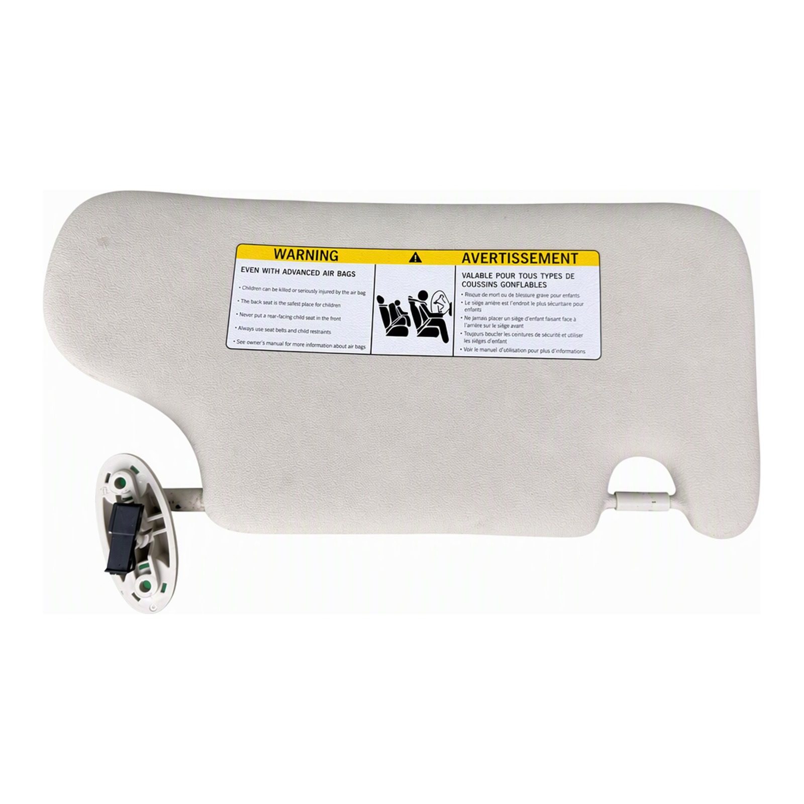 Mini Cooper Countryman 2011 To 2016 Sun Visor With Vanity Mirror And Bilingual Airbag Warning Label Beige Left 51-16-9-812-637 (2012 donor, unit 2K)