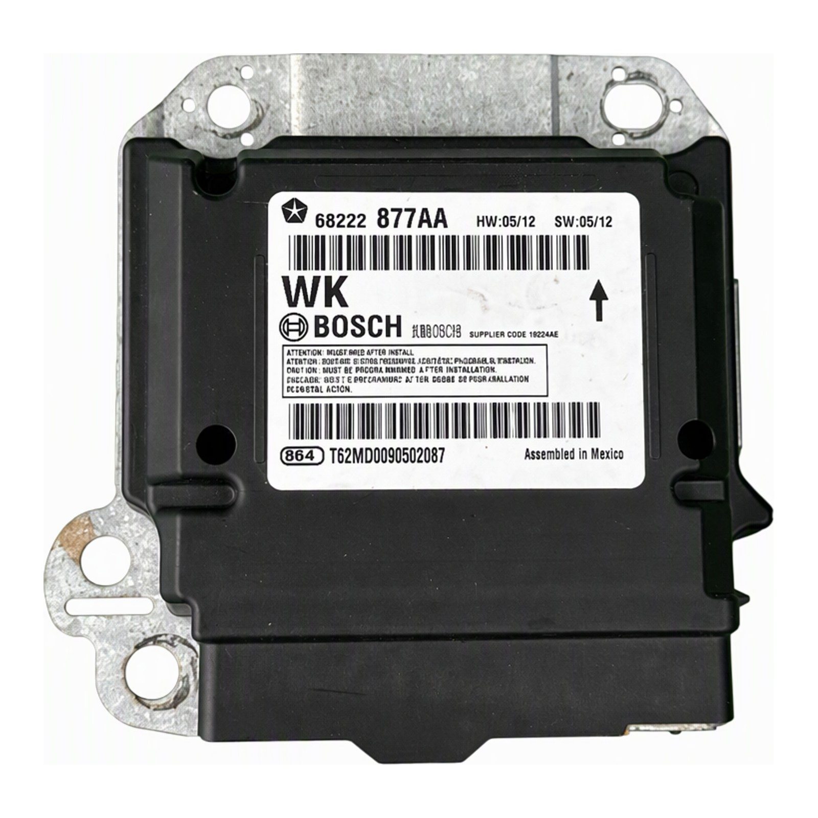 2011 to 2022 Jeep Grand Cherokee WK2 Airbag Control Module Bosch with Pin Plug Connector OEM (2015 donor, unit 6T)