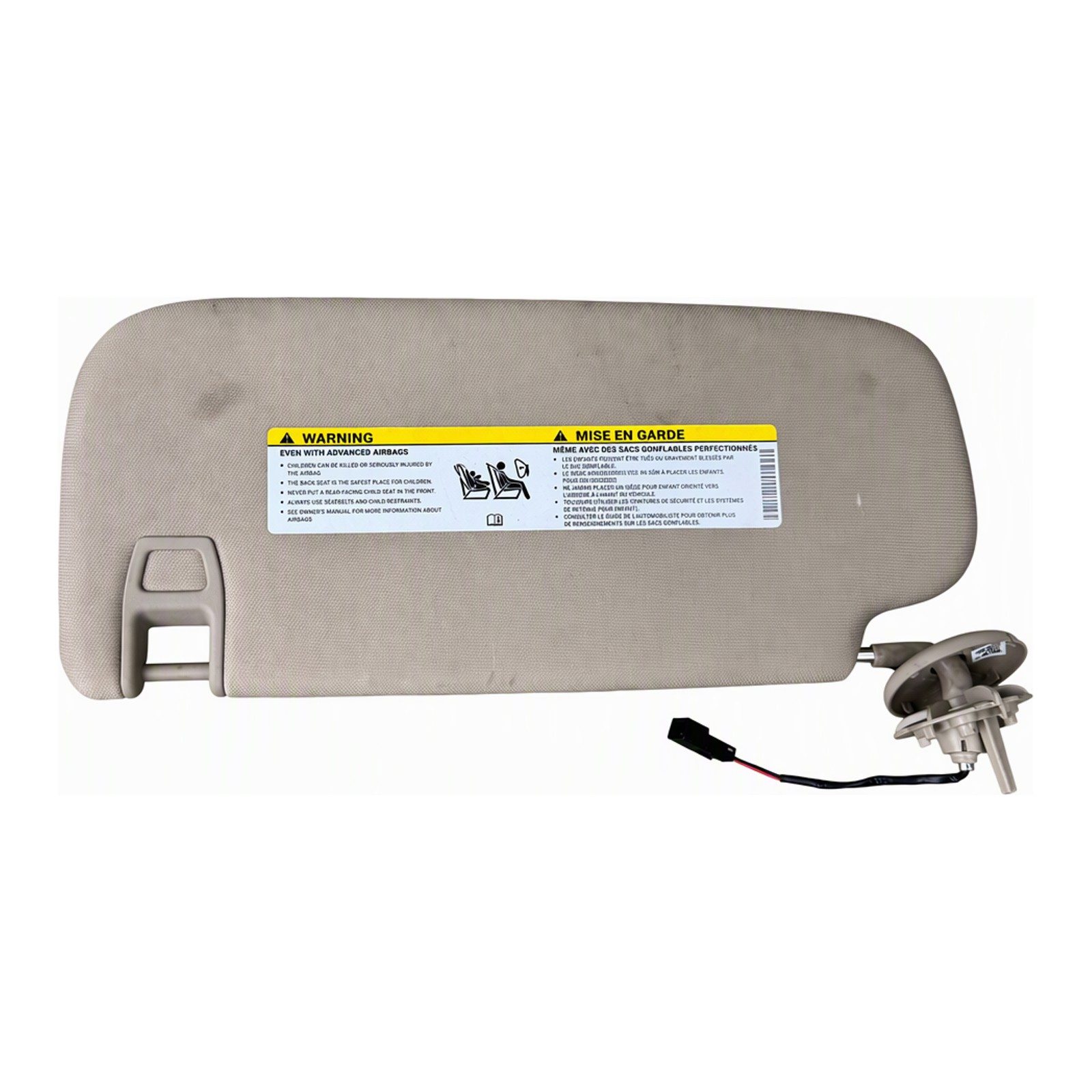 2011 2022 Jeep Grand Cherokee WK2 Sun Visor With Illuminated Vanity Mirror Beige Cloth Plastic Left (2015 donor, unit 6Q)