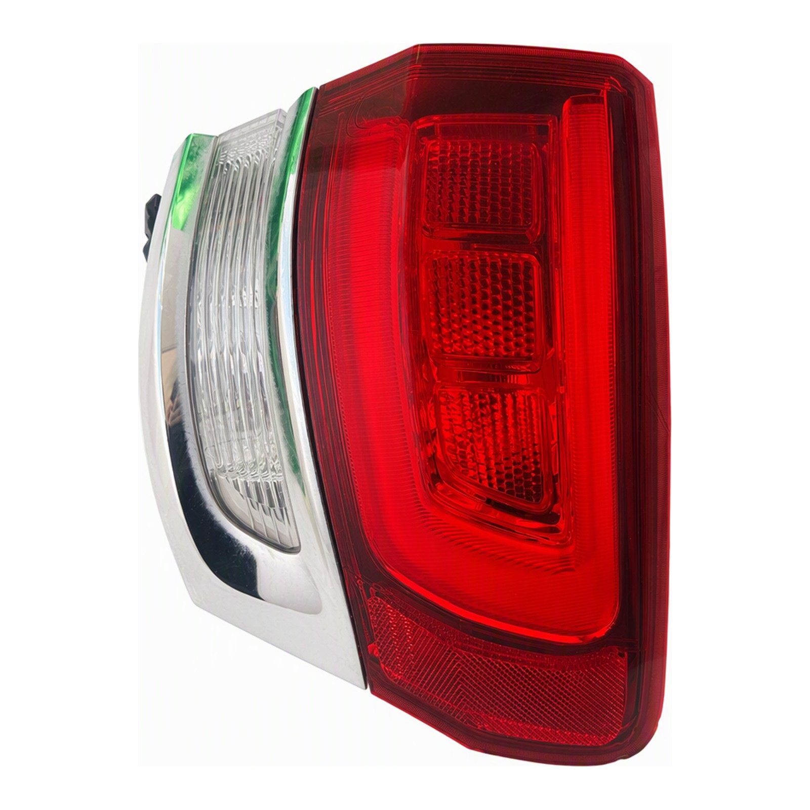 2014 2020 Jeep Grand Cherokee Tail Light Assembly Halogen Red Lens Chrome Housing Rear Right P68110016AE (2015 donor, unit 5L)
