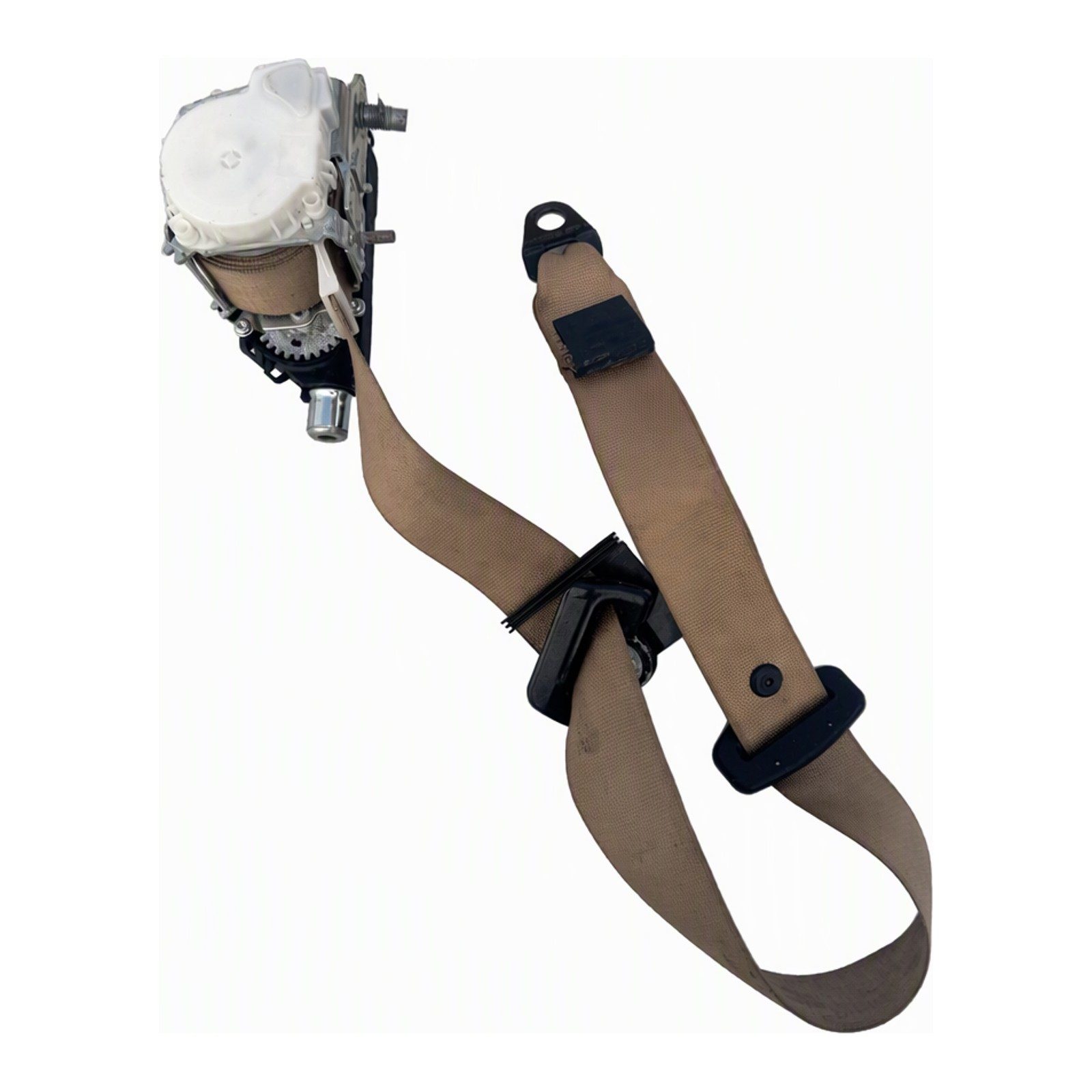 2002 to 2006 Mini Left & Right Pair Cooper TRW Seat Belt Retractor Assembly and Pair Beige and Brown with Rust and Cracked Damage (unit 8K)