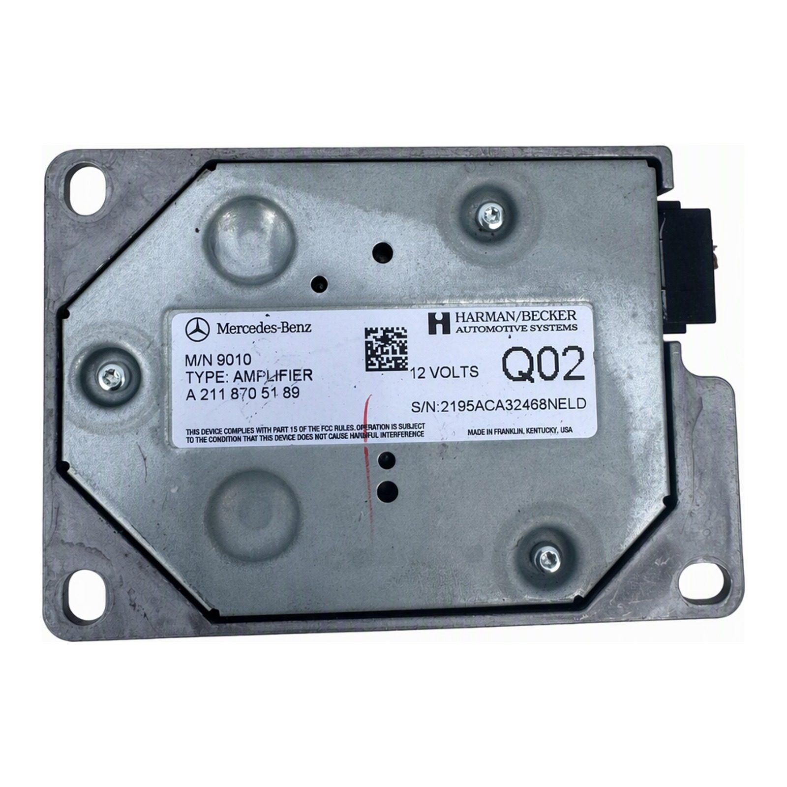 2009 Mercedes-Benz Gl-Class Camera Amplifier Part Number A 211 870 51 89 Silver Wired Mounted 100K Miles (2009 donor, unit 8T)
