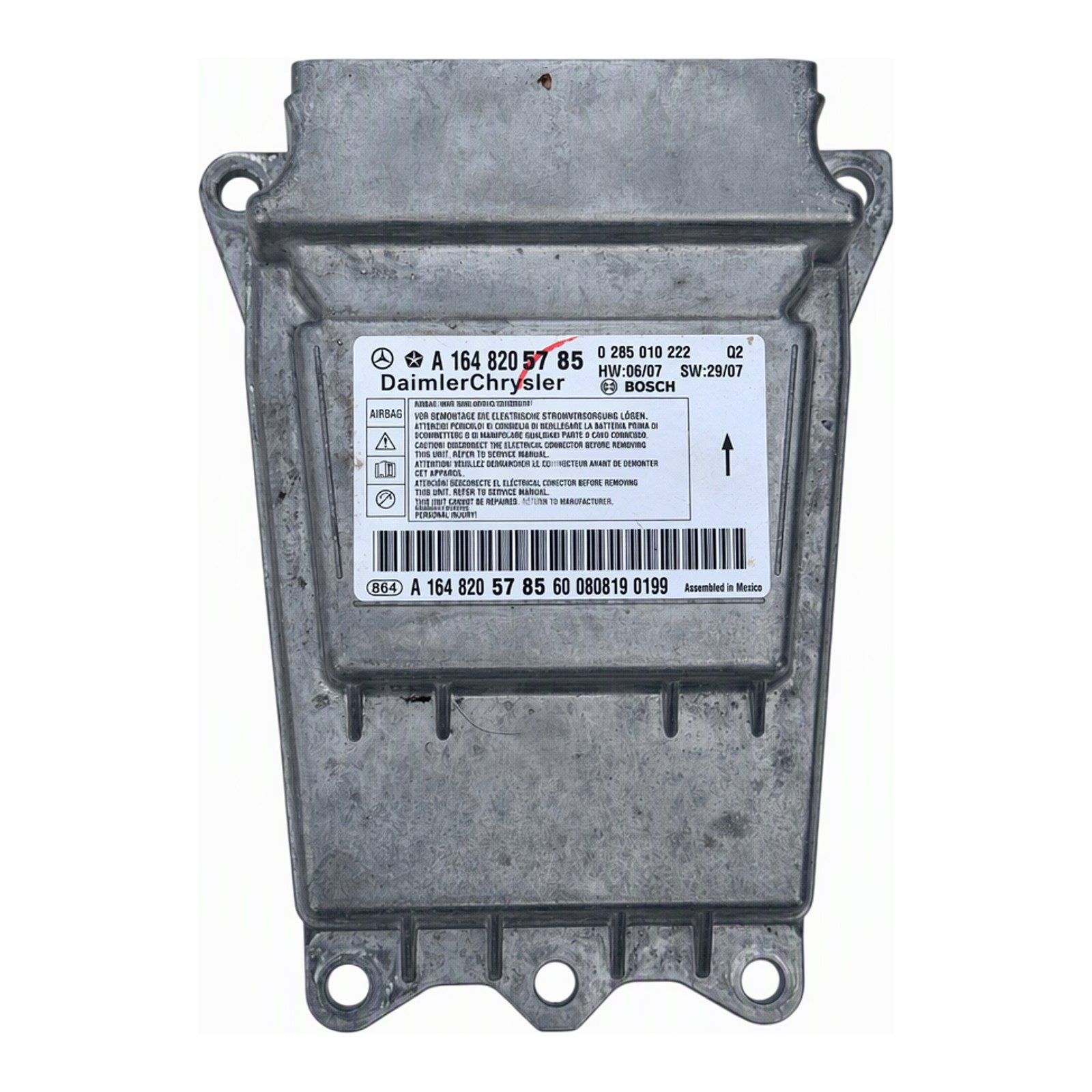 2007-2012 Mercedes-Benz Airbag Control Module A1648205785 ADAS Control Module with Pin Female Terminal 100K Miles (2009 donor, unit 8D)