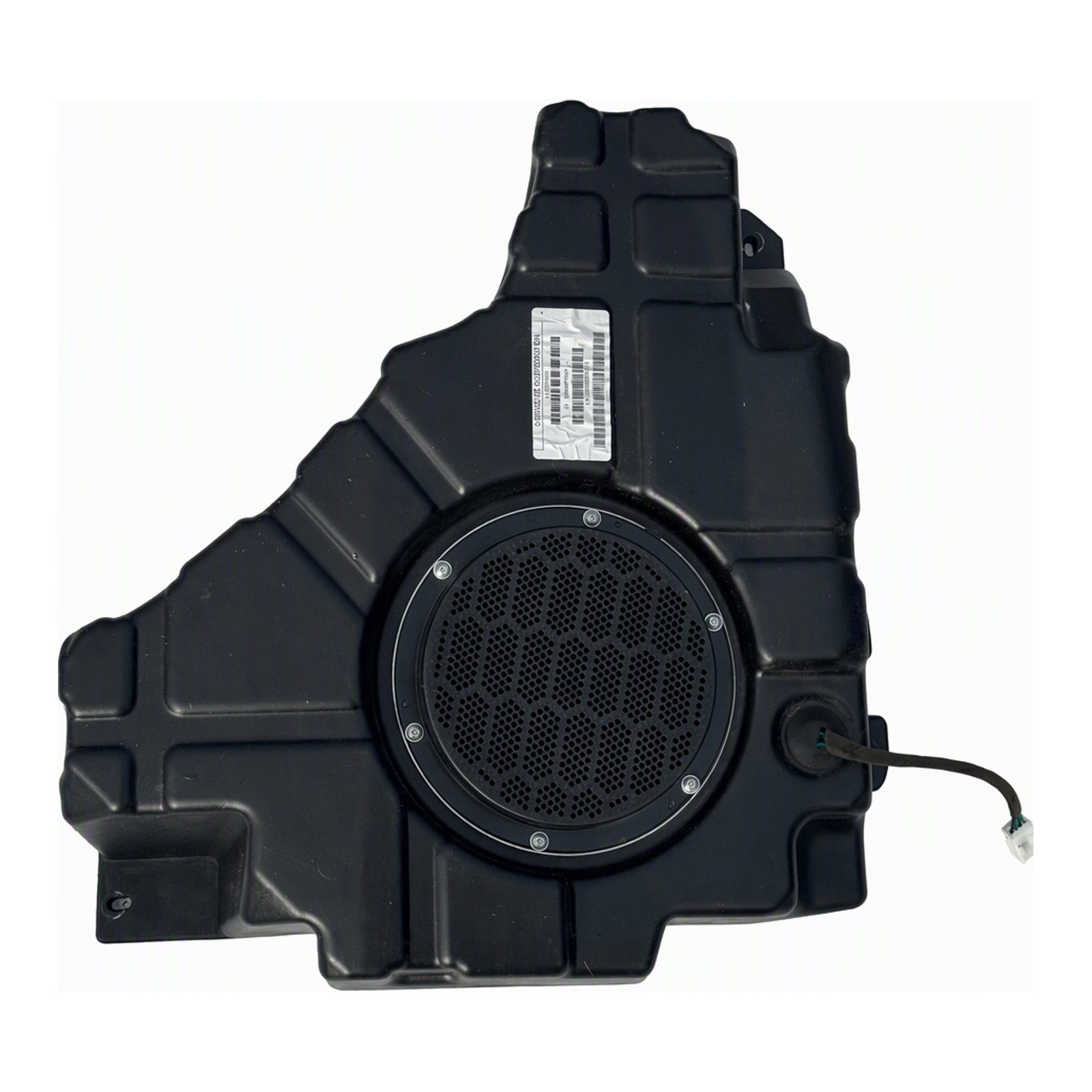 2011 to 2022 Jeep Grand Cherokee Subwoofer Speaker Enclosure for Rear Cargo Area Black Plastic Painted OEM 86150-0W260 (2015 donor, unit 7M)