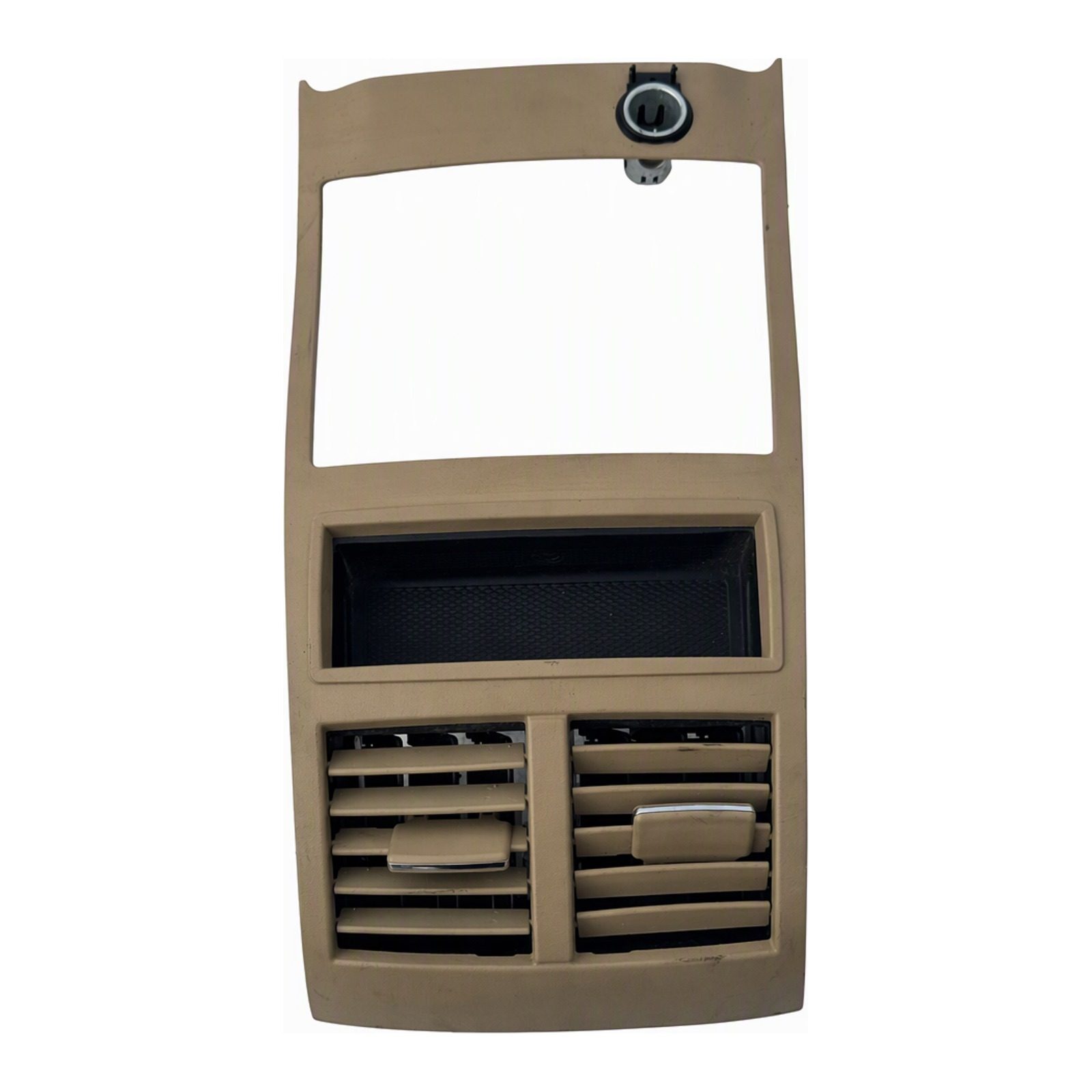 2009 Mercedes-Benz GL-Class Center Dashboard Air Vent Panel with Beige Storage Compartment A1646802114 (2009 donor, unit 7C)