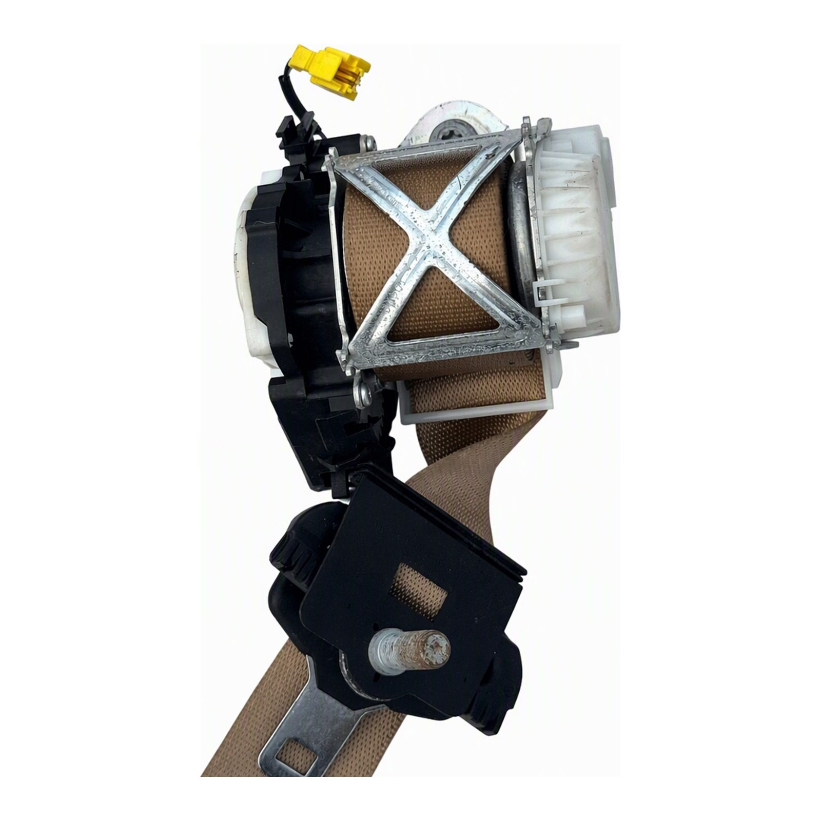 2009 Mercedes-Benz GL-Class Seat Belt Retractor Assembly With Pretensioner And Buckle Left & Right Pair Beige Pair With Rust And Torn Damage (2009 donor, unit 73)