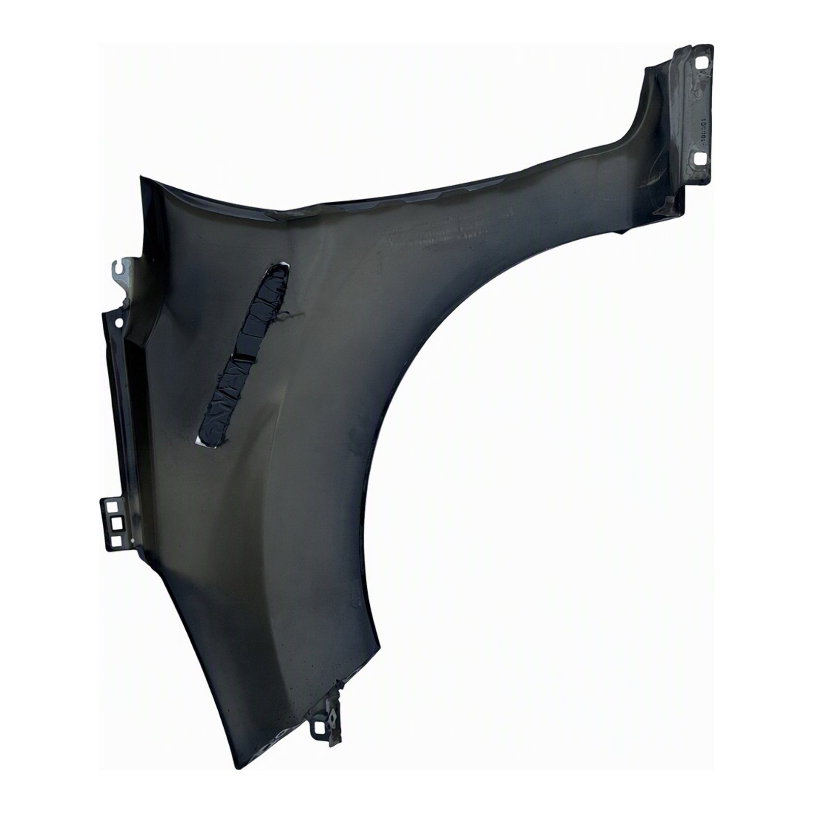 2009 Mercedes-Benz Gl-Class Front Fender Front Left Black with Scratches Scuffs Painted Steel 18 Gauge Mounting Hardware (2009 donor, unit 70)