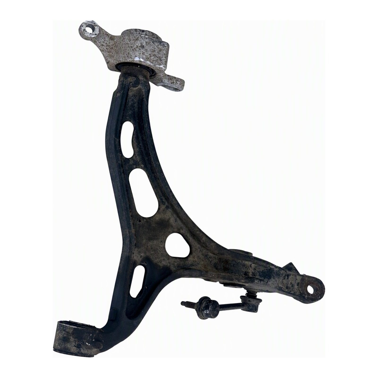 2011-2019 Ford Fiesta Front Lower Control Arm and Ball Joint Assembly Front Left Heavy Duty Alloy Steel Bushing Link Bracket 21.375 in 9 lb (2016 donor, unit AX)