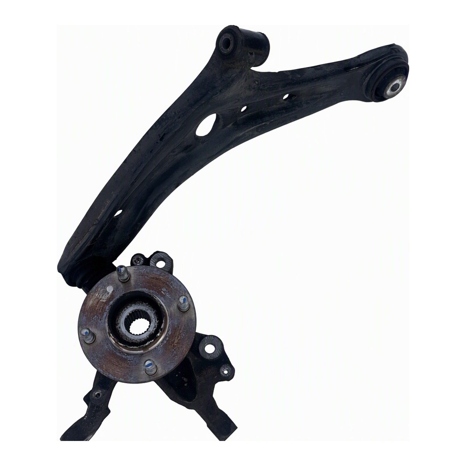 2011 to 2019 Ford Front Left Fiesta Front Lower Control Arm Steel Used OEM Part AE813051AF (2016 donor, unit AY)