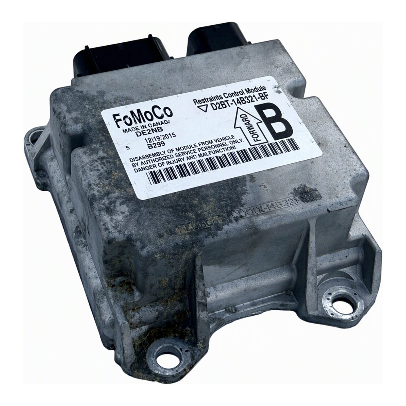 2011-2019 Ford Fiesta Restraint Control Module D2BT-14B321-BF 90K Miles Used Part (2016 donor, unit AC)